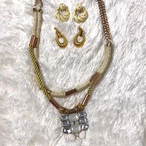 Vintage gold/cream  jewelry bundle